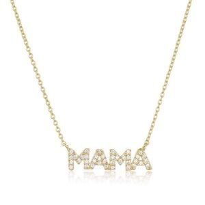 Melinda Maria Gold 'MAMA' Pave Letter Necklace (retired) no longer available